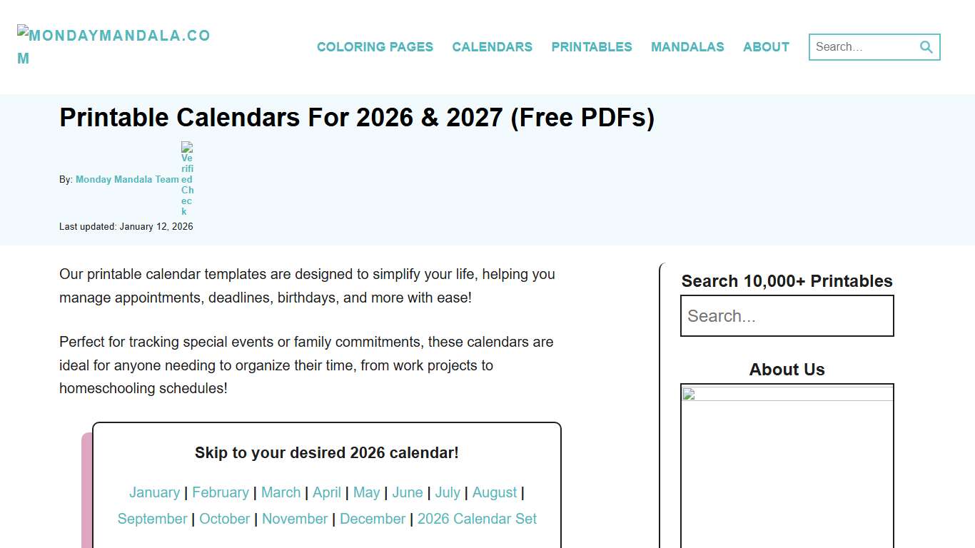 Printable Calendars For 2026 & 2027 (Free PDFs)